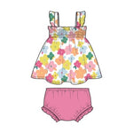 Load image into Gallery viewer, Angel Dear Smocked Floral Top &amp; Bloomer Set

