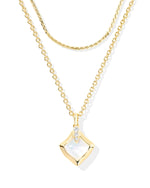 Load image into Gallery viewer, Joelle Ivory Mother Of Pearl Gold Multi Strand Necklace

