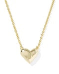 Heart Letter J Gold Short Pendant Necklace