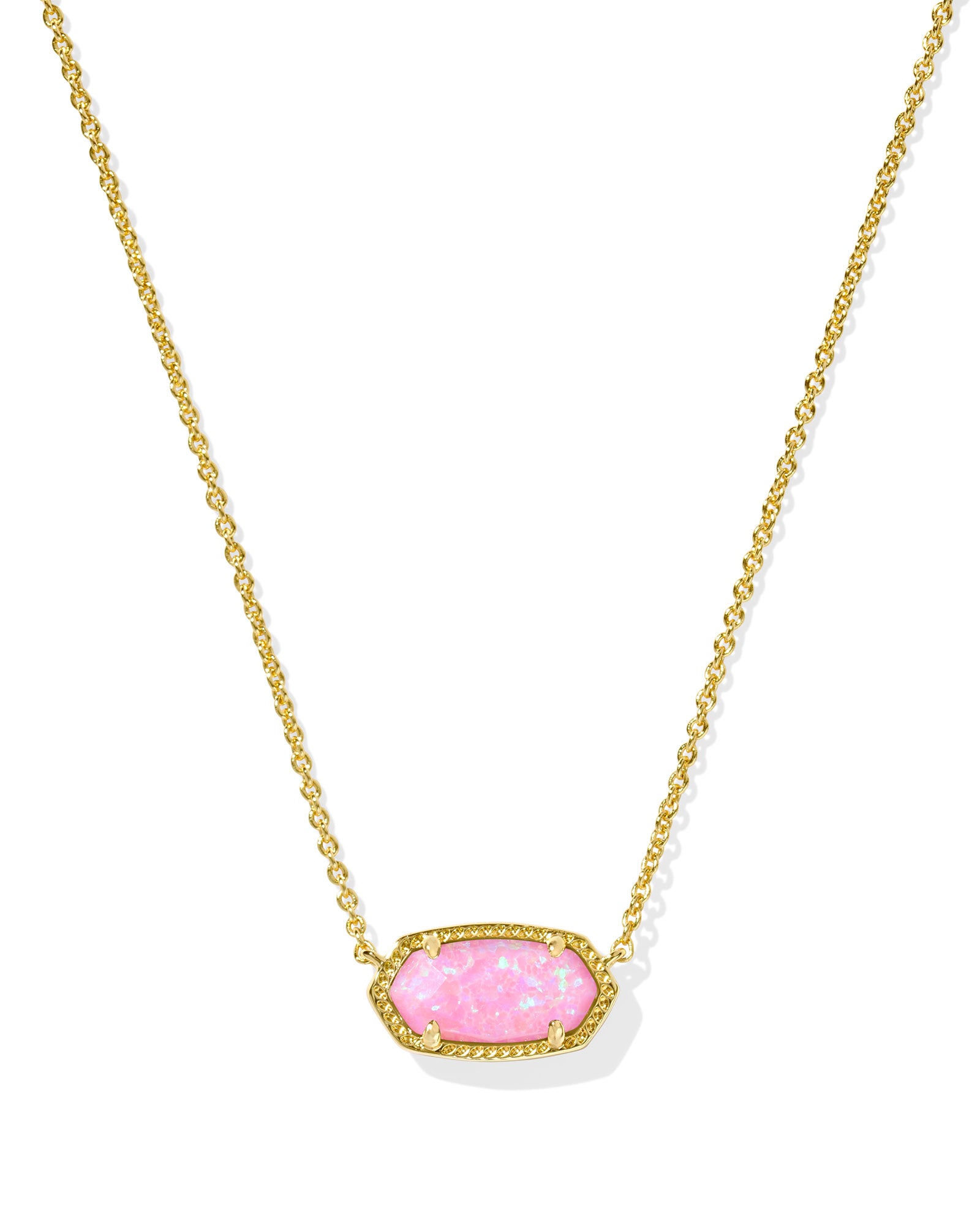Elisa Carnation Opal Gold Pendant Necklace