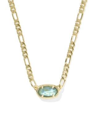 Elisa Gold Deep Illusion Figaro Short Chain Pendant Necklace