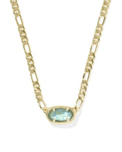Elisa Gold Deep Illusion Figaro Short Chain Pendant Necklace