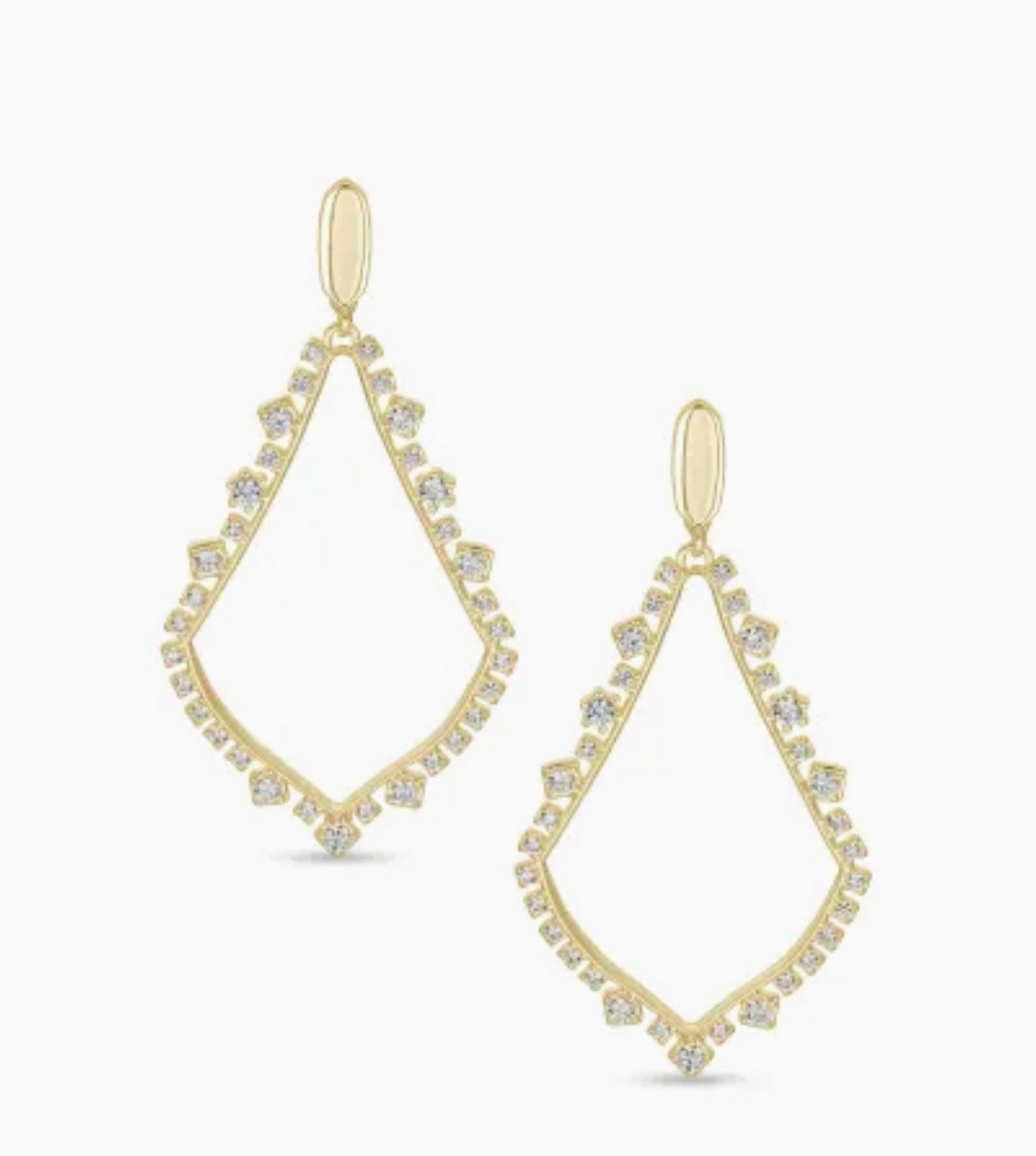 Sophee Crystal Drop Clip On Gold Earrings