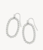Load image into Gallery viewer, Elle Open Frame Crystal Drop Silver Earrings
