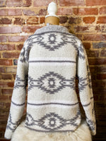 Load image into Gallery viewer, Gray/White Aztec Simply Southern Pullover
