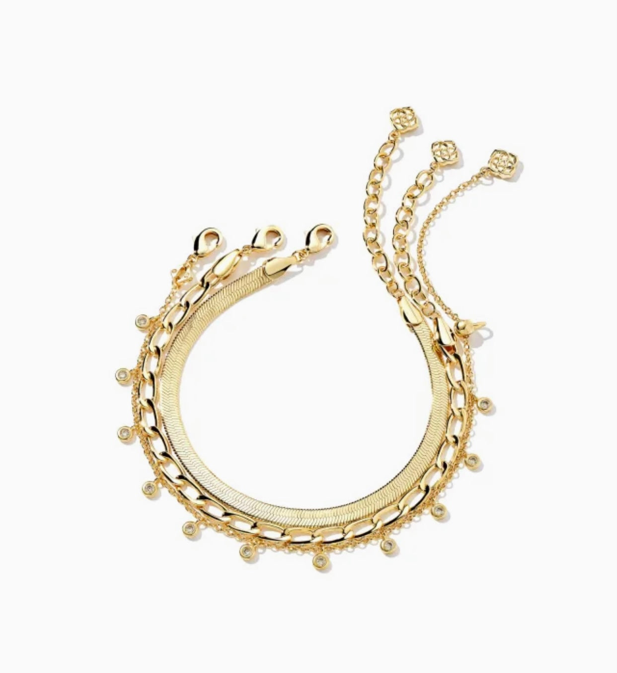 Kassie Set of 2 Chain Gold Bracelet