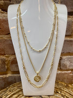 Load image into Gallery viewer, Medallion Coin Multi Strand Gold Necklace

