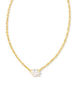 Load image into Gallery viewer, Cailin White Crystal Gold Pendant Necklace
