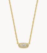 Load image into Gallery viewer, Grayson White Crystal Pendant Gold Necklace
