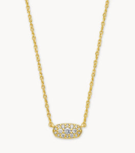 Grayson White Crystal Pendant Gold Necklace