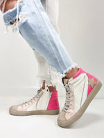 Load image into Gallery viewer, Roxanne ShuShop Pink Tri-Color High Top Sneakers
