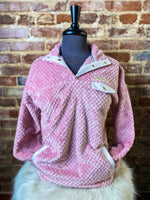 Load image into Gallery viewer, Mauve Pink Simply Southern Sherpa Pullover
