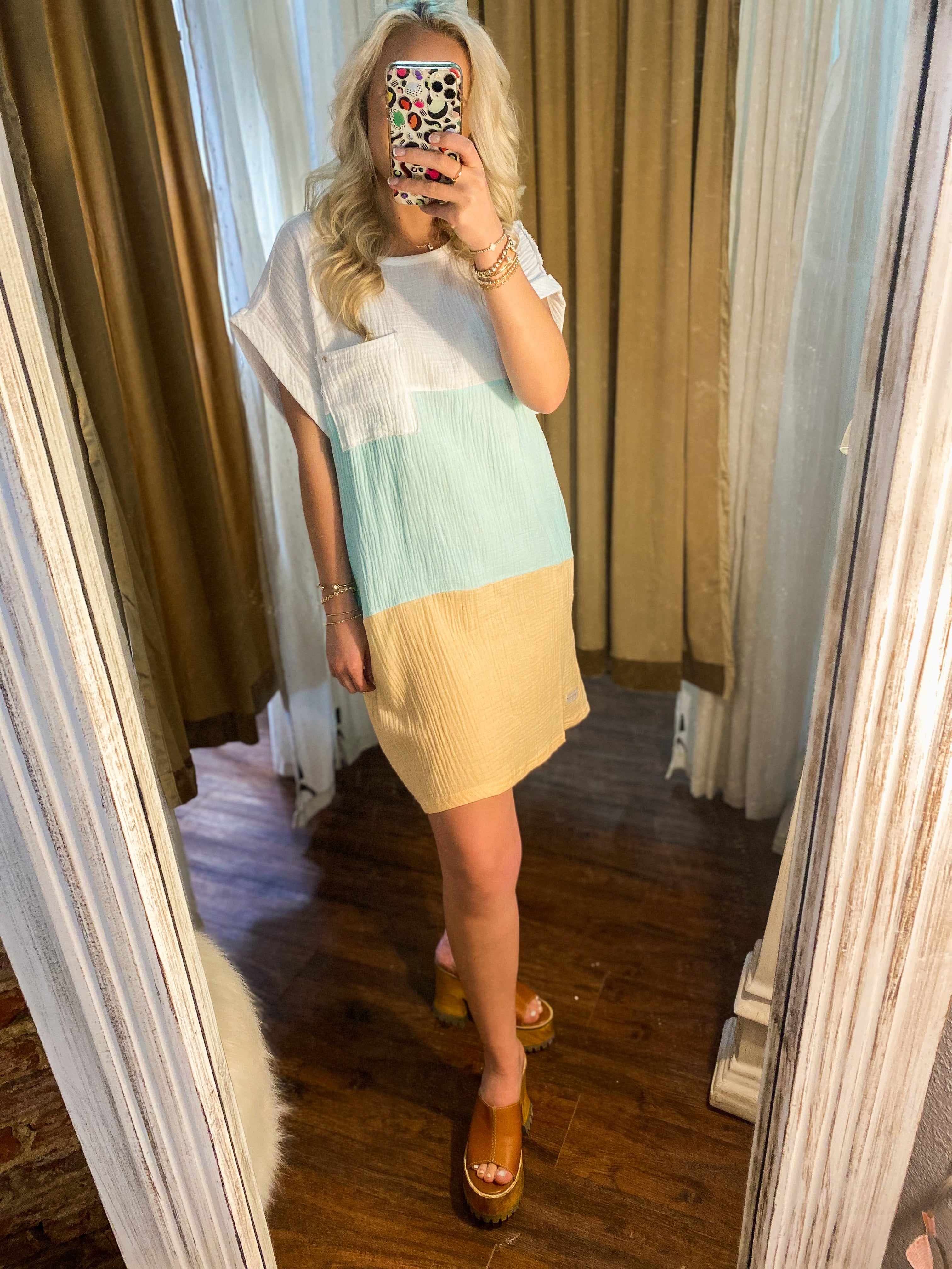 Ready To Be Beachside Colorblock Simply Southern Dress