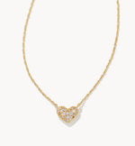 Load image into Gallery viewer, Ari Pave White Crystal Heart Pendant Gold Necklace
