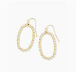 Load image into Gallery viewer, Elle Gold Open Frame Crystal Drop Earrings
