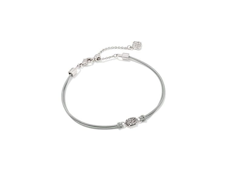 Emilie Platinum Drusy Silver Corded Bracelet
