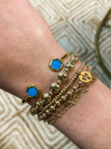Davis Turquoise Vermeil Small 18k Gold Cuff Bracelet