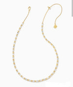 Load image into Gallery viewer, Juliette White Crystal Gold Strand Necklace
