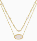 Load image into Gallery viewer, Elisa Crystal Multi Stand Iridescent Drusy Gold Necklace
