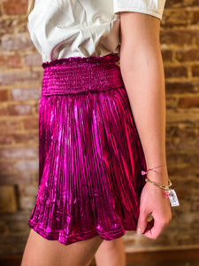 Easy To Miss Fuchsia Metallic Shorts Shopaholics Only Boutique