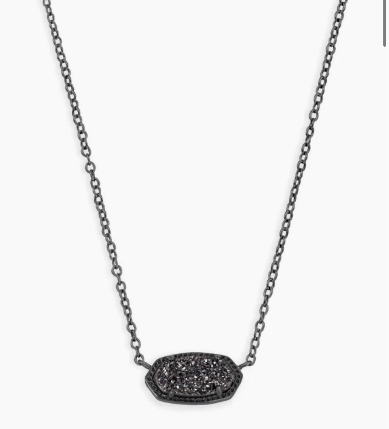 Elisa Black Drusy Pendant Necklace