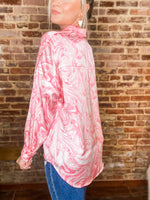 Load image into Gallery viewer, Candy Daze Pink Swirl Button Down Blouse
