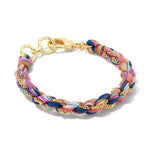 Load image into Gallery viewer, Masie Pastel Silk Mix Gold Corded Bracelet
