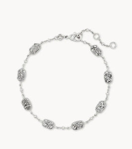 Emilie Platinum Drusy Silver Chain Bracelet