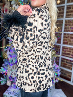 Load image into Gallery viewer, Make You Mine Leopard Feather Cuff Blazer
