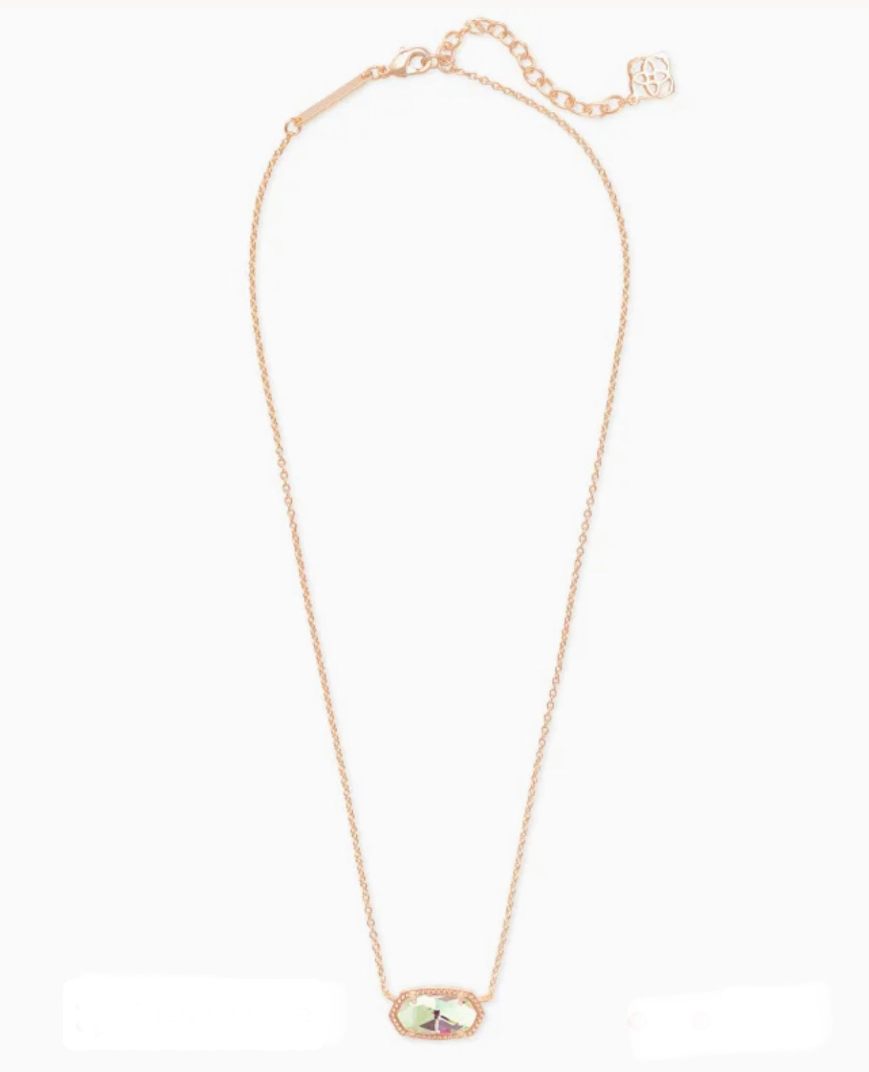 Elisa Dichroic Glass Pendant Rose Gold Necklace