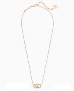 Elisa Dichroic Glass Pendant Rose Gold Necklace