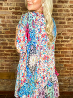 Load image into Gallery viewer, Do Your Thing Floral &amp; Paisley Metallic Chiffon Cardigan
