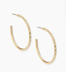 Veronica Gold Hoop Crystal Earrings
