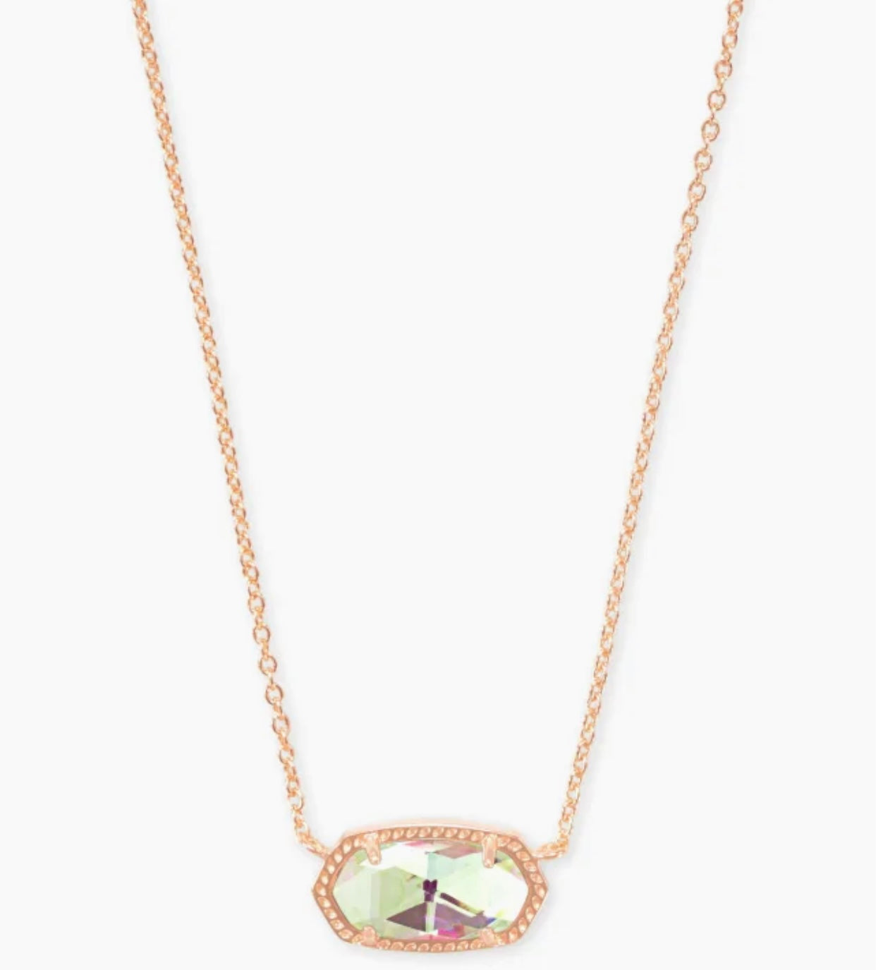 Elisa Dichroic Glass Pendant Rose Gold Necklace