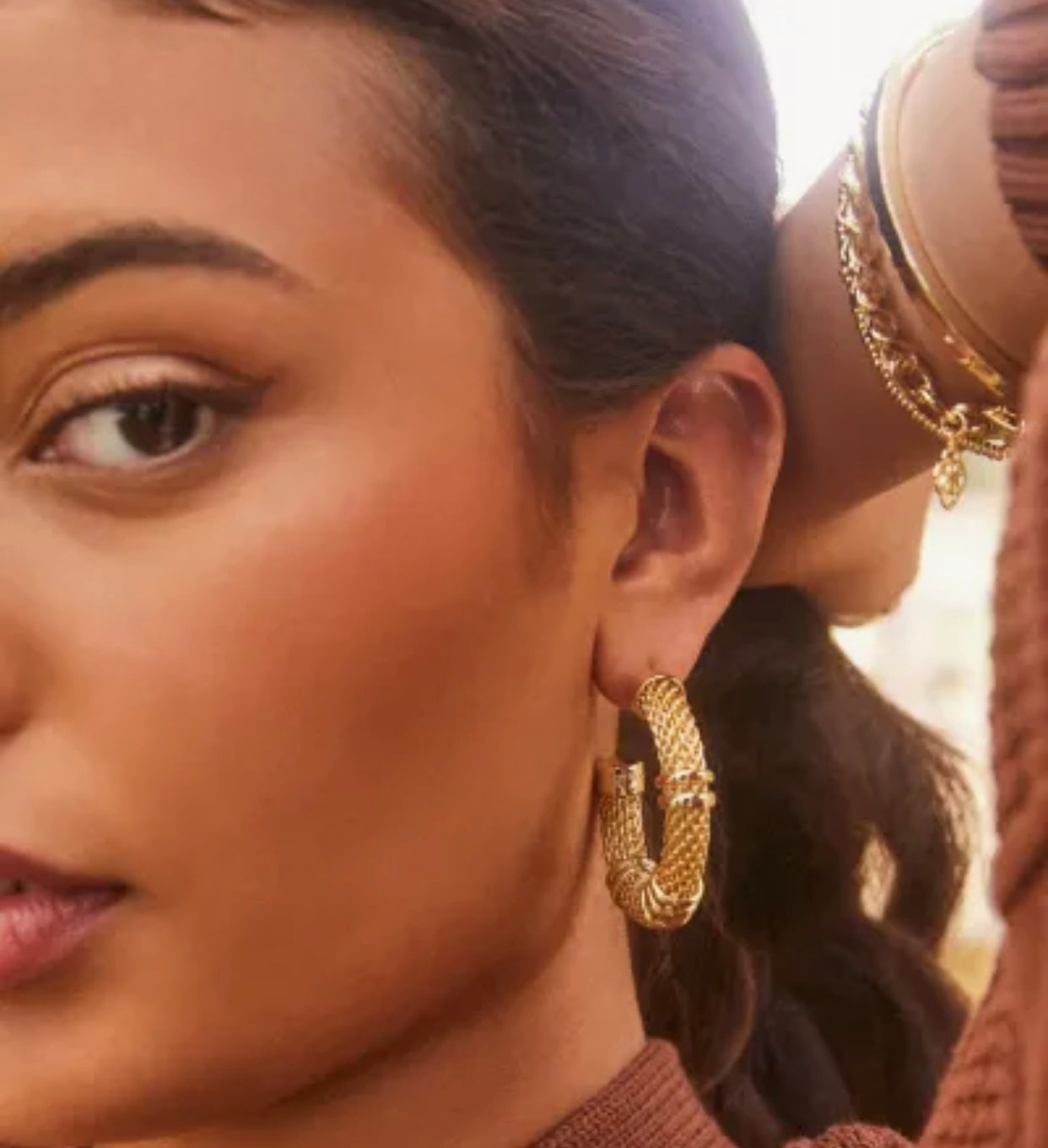 Maya Hoop Gold Earrings