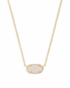 Elisa Iridescent Drusy Pendant Gold Necklace