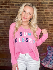 Sun Kissed Pink Knitted Simply Southern Beach Sweater