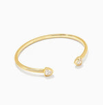 Load image into Gallery viewer, Arden White Crystal Gold Cuff Bracelet
