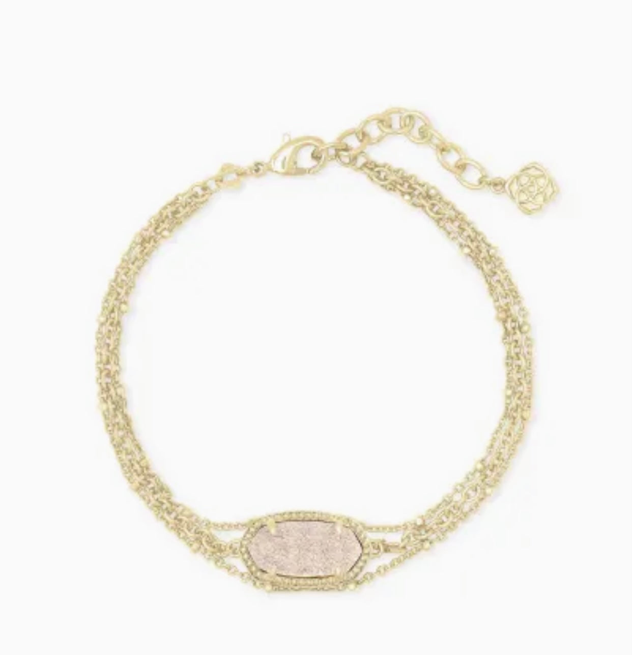 Elaina Iridescent Drusy Multi Strand Gold Bracelet