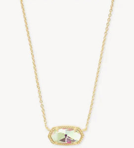 Elisa Dichroic Glass Pendant Gold Necklace