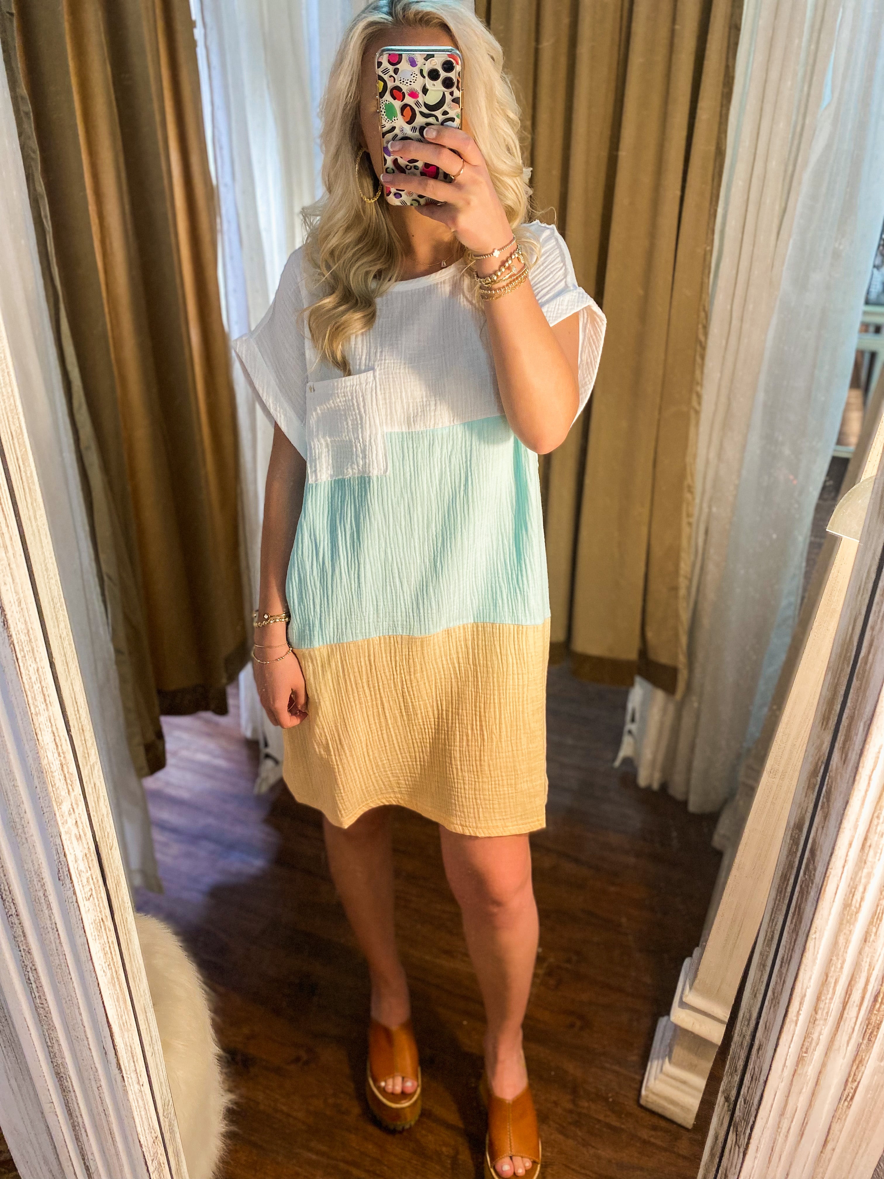 Ready To Be Beachside Colorblock Simply Southern Dress
