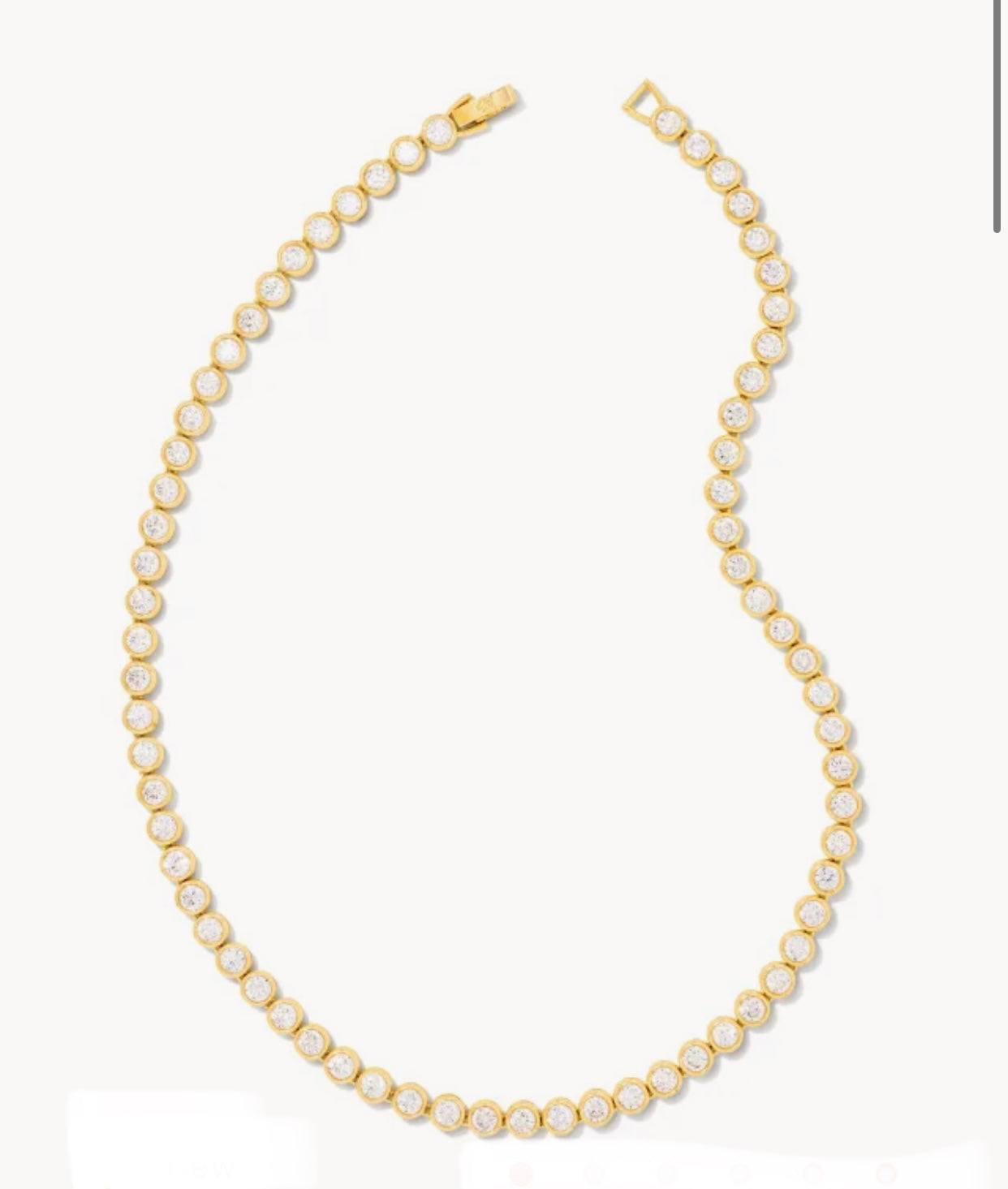 Carmen White Crystal Gold Tennis Necklace