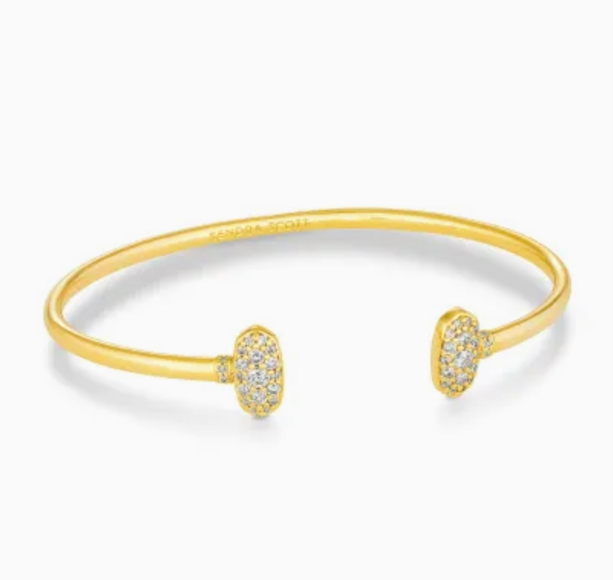 Grayson Gold Cuff White Crystal Bracelet