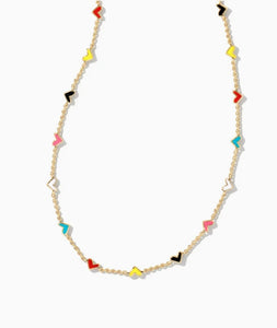 Haven Heart Multi Mix Gold Strand Necklace