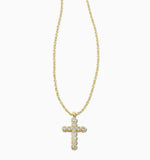 Load image into Gallery viewer, Cross White Crystal Pendant Gold Necklace
