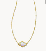 Load image into Gallery viewer, Abbie Iridescent Abalone Pendant Gold Necklace
