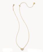 Load image into Gallery viewer, Ari Pave White Crystal Heart Pendant Gold Necklace
