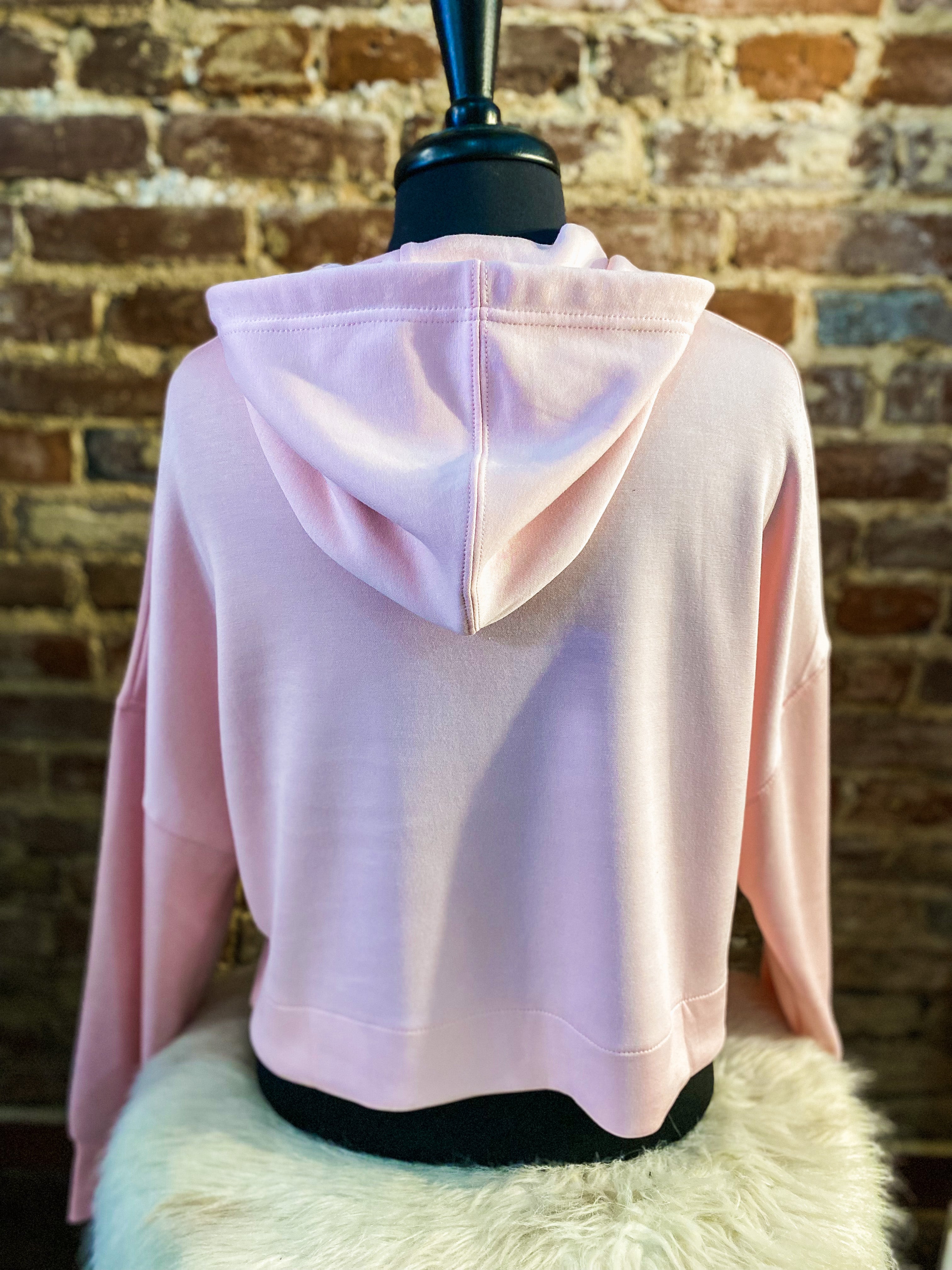 Sunny Day Blush Pink Cropped Simply Southern Hoodie