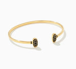 Load image into Gallery viewer, Grayson Black Spinel Crystal Gold Cuff Bracelet
