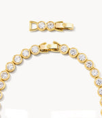 Load image into Gallery viewer, Carmen White Crystal Gold Tennis Necklace
